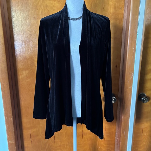 Velvet cardigan Susan Graver waterfall cascade black - Picture 14 of 14